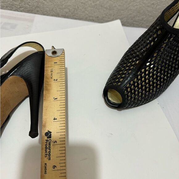 Giuseppe Zanotti  Slingback Pumps  shoe black heels open toe perforated - Picture 9 of 10